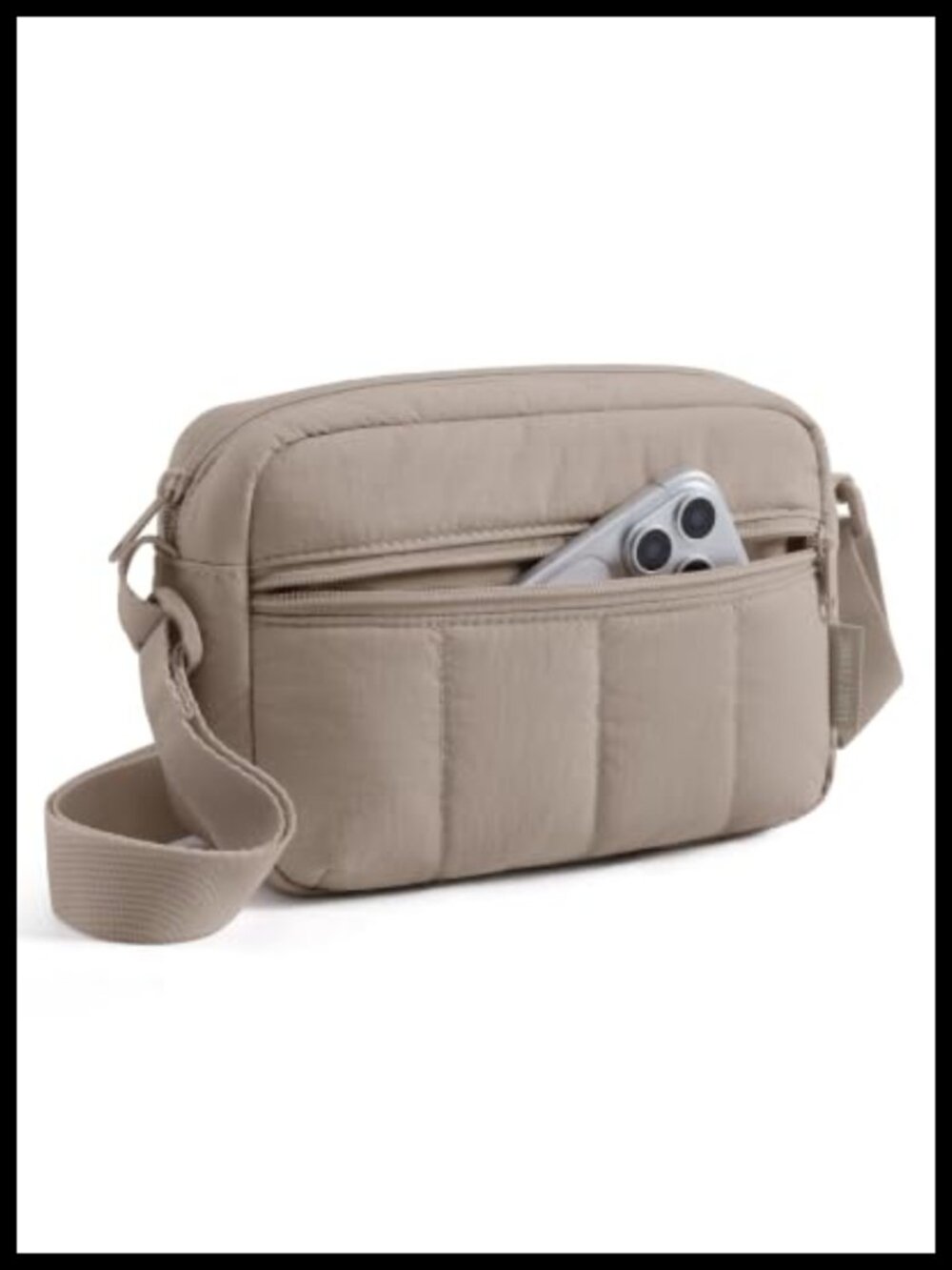 Mini Crossbody Bag Water-Resistant Puffy Lightweight Travel Purse with Pockets